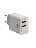 Зарядное устройство 2 порта AC (EU Plug 100-220V) -> USB, IC, Quick Charge 3.0  VCOM <M050/CA-M050> (1/80)