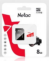 MicroSD  8GB  Netac  P500  Eco  Class 10 + SD адаптер