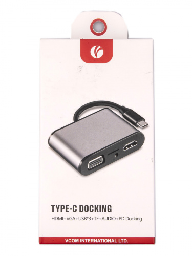 USB-концентратор USB3.1 Type-CM-->HDMI +VGA+3XUSB +PD charging+TF+AUDIO,Aluminum Shell, VCOM <CU425> (1/100) (CU425M) фото 10