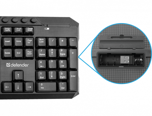 Комплект беспроводной Клавиатура + Мышь DEFENDER Jakarta C-805 RU, полноразмерный, черная (1/20) (45805) фото 8
