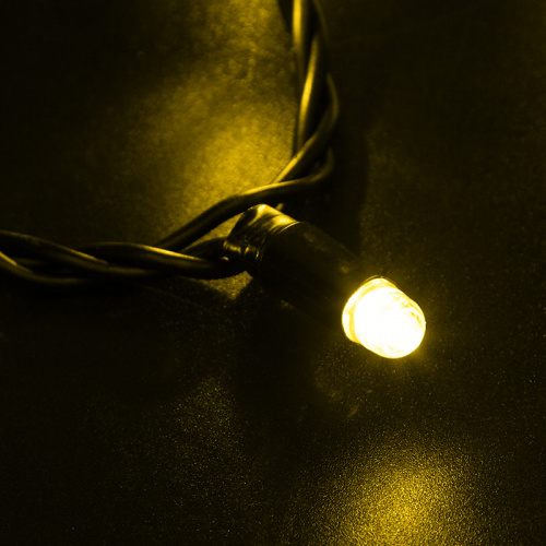 Гирлянда NEON-NIGHT Нить 10м, с эффектом мерцания, черный ПВХ, 24В, цвет: Жёлтый (1/20) фото 2