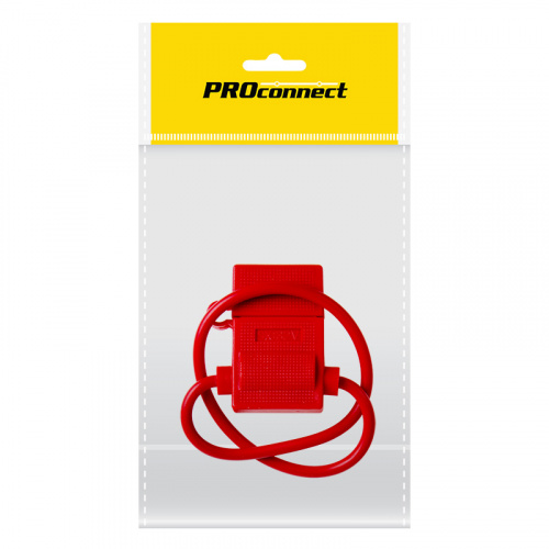 Держатель предохранителя PROconnect, тип вилочный, красный, 1 шт., пакет БОПП (1/100) фото 2