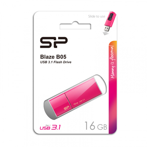 Флеш-накопитель USB 3.0  16GB  Silicon Power  Blaze B05  розовый (SP016GBUF3B05V1H) фото 13
