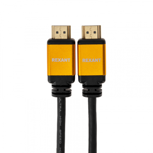 Кабель REXANT HDMI - HDMI 2.1, длина 1м, Gold  (1/1) (17-6002) фото 2