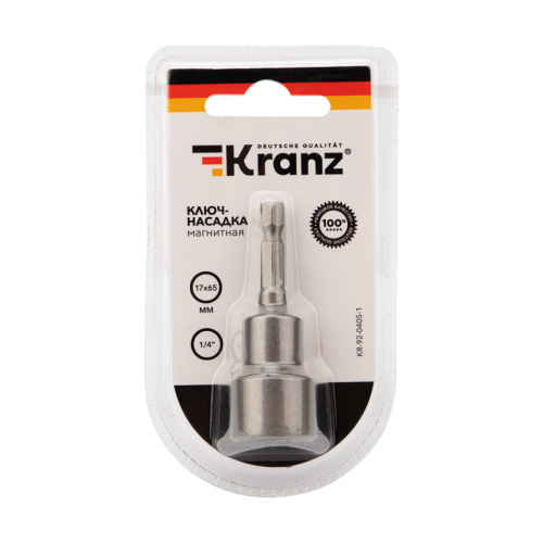 Ключ-насадка KRANZ магнитная 1/4" 17х65 мм (1 шт./уп.) (1/250) (KR-92-0405-1) фото 3