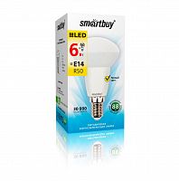 Лампа светодиодная SMARTBUY R50 6Вт 220V 3000K E14 (рефлекторная, теплый свет) (1/10/50) (SBL-R50-06-30K-E14-A)