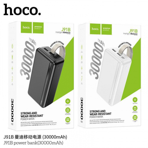 Мобильный аккумулятор Аккумулятор внешний HOCO J91B, 30000mAh, цвет: чёрный (1/18) (6931474769947)