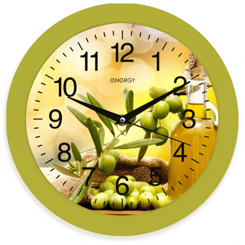 Часы настенные кварцевые ENERGY модель ЕС-100 оливки (1/10) (009473) фото 2