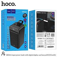 Аккумулятор внешний HOCO DB31A, 80 000mAh, пластик, 3 USB выхода,Type-C, QC 3.0, LED, цвет: чёрный (1/24)