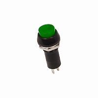 Выключатель-кнопка 250V 1А (2с) ON-OFF зеленая REXANT (10/3000) (36-3032)
