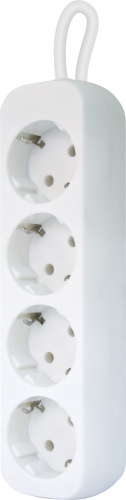 Удлинитель DEFENDER E418, 4 розетки, ПВС 3*1,0 мм2, мощность 2200 Вт, ток 10А, с/з, белый, 1,8 м (1/30) фото 3