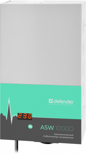 Стабилизатор напряжения DEFENDER ASW 1000D настенный 600Вт толщина 65мм, 1 розетка (1/6) (99045) фото 2