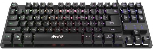 Клавиатура HIPER GENOME GK-1 мембранная, проводная, USB, 87 клав., RGB подсветка, пластик, черный (1/10) фото 2