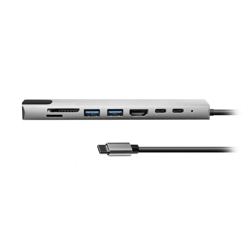 USB-концентратор Bion Type-C/2*USB-A 3.0/HDMI/SD/TF/RJ-45 100мб/с, 100W, [BXP-A-USBC-MULTI-01] (1/200)