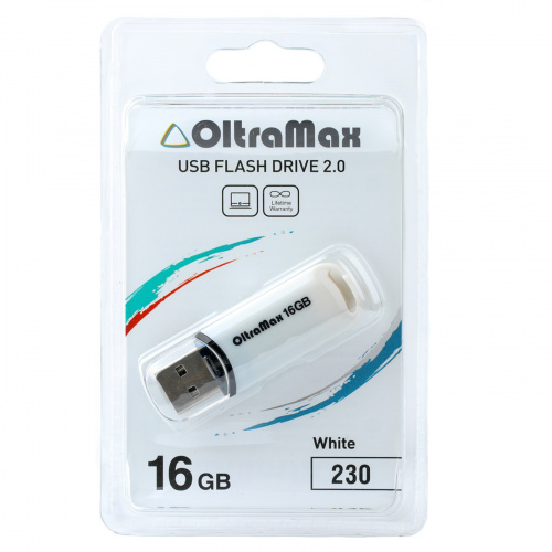 Флеш-накопитель USB  16GB  OltraMax  230  белый (OM-16GB-230-White) фото 3