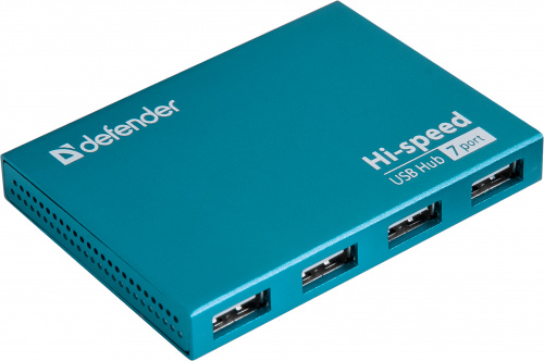 Разветвитель DEFENDER SEPTIMA SLIM 7 портов, USB 2.0(адаптер 2А) (83505) фото 3