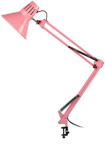 Светильник ЭРА настольный под лампу N-121-E27-40W-P Е27 на струбцине розовый (1/18) (Б0052761) фото 2