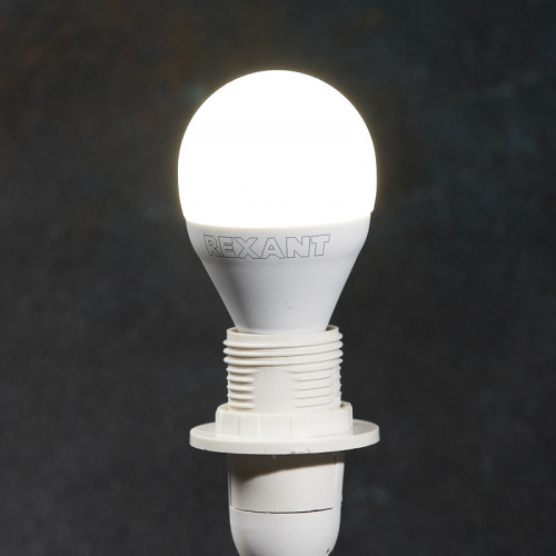 Лампа светодиодная REXANT Шар (GL) 9,5 Вт E14 903 лм 4000 K нейтральный свет (1/10/100) (604-038) фото 2