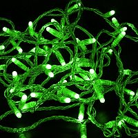 Гирлянда NEON-NIGHT Нить 10м, эффект мерцания (каждый 5-ый), прозрачный ПВХ, 230В, цвет: Зелёный (1/20)