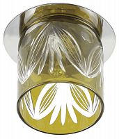 Светильник ЭРА G9 DK53 CH/TEA, декор cтекл.стакан "листья", 220V, 40W, хром/чай (3/30/600)
