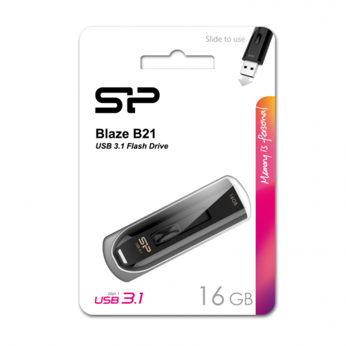 Флеш-накопитель USB 3.1  16GB  Silicon Power  Blaze B21  чёрный (SP016GBUF3B21V1K) фото 9