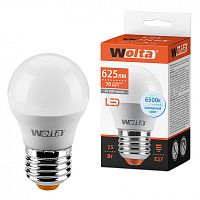 Лампа светодиодная WOLTA Шар G45 7.5Вт 6500К 625лм Е27 1/50 (25W45GL7.5E27)