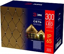 Гирлянда светодиодная ЭРА ERAPS-SKW2 сеть 2x3 м тёплый белый свет 300 LED черный каучук (1/4) (Б0051898)