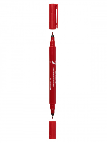 Маркер перманентный двухсторонний 0,4/1 мм, красный (пакет) круглый наконечник TDM (10/600) (SQ0594-0113) фото 2