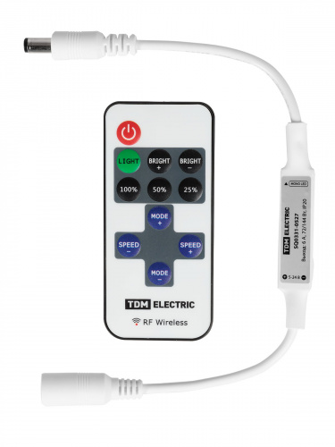 Контроллер для светодиодных лент и модулей MONO-RF-12В-6A-72Вт-IP20, 1 канал, пульт 11 кнопок, TDM (1/150) фото 3