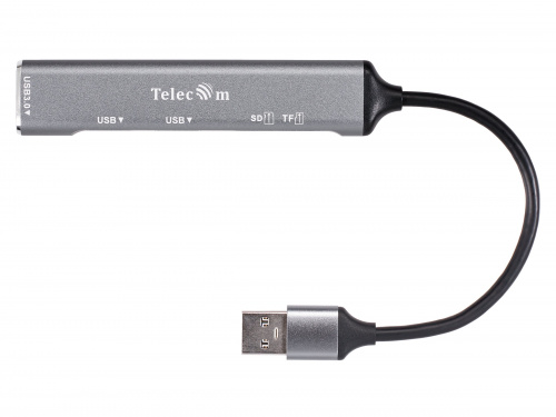 USB-концентратор USB 3.0 -->USB3.0+2 USB2.0+SD(2.0)+TF(2.0), Aluminum Shell, 0.15м Telecom <TA309U>  (1/200) фото 4