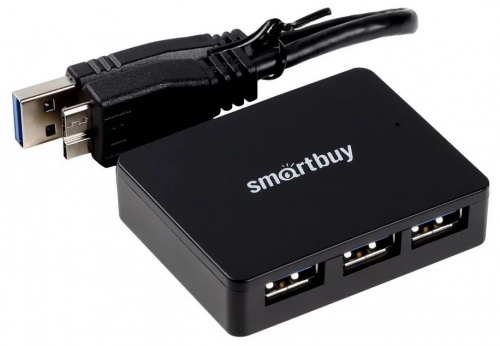 Разветвитель 3.0 Smartbuy 4 порта, чёрный (SBHA-6000-K) (1/5)