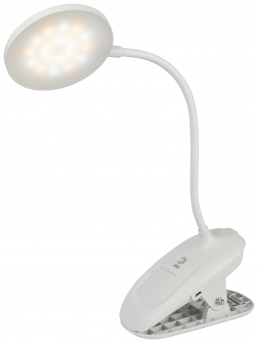 Светильник светодиодный ЭРА настольный NLED-513-6W-W аккумуляторный на прищепке белый (1/48) (Б0057209) фото 4