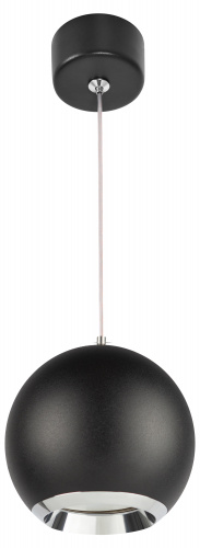 Светильник ЭРА потолочный подвесной PL32 BK/CH MR16 GU10 круг черный, хром (1/50) (Б0061380) фото 2