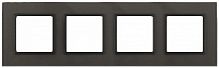 Рамка ЭРА, серии ЭРА Elegance, скрытой установки, на 4 поста, стекло, серый+антр