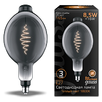 Лампа светодиодная GAUSS Filament BT180 8.5W 165lm 1800К Е27 gray flexible 1/2 (152802005)
