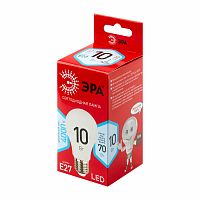 Лампа светодиодная ЭРА RED LINE LED A60-10W-840-E27 R Е27 / E27 10 Вт груша нейтральный белый свет (10/100/2000) (Б0049635)