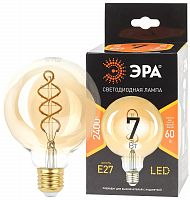 Лампа светодиодная ЭРА F-LED G95-7W-824-E27 spiral gold E27 / Е27 7Вт филамент шар золотистый теплый белый свет (1/20) (Б0047663)