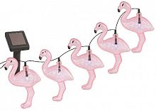 Гирлянда ЭРА садовая 10 подсвечиваемых светодиодами фламинго. Общая длина от солнечной п ERADG012-07