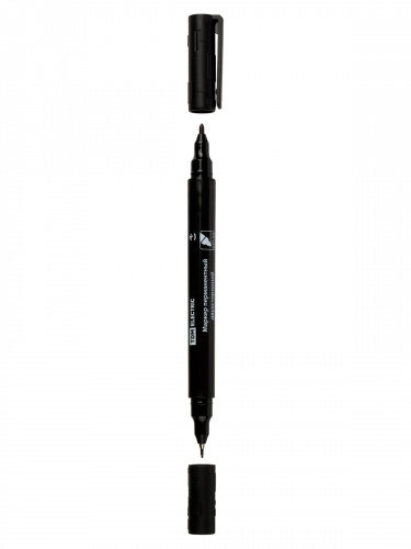 Маркер перманентный двухсторонний 0,4/1 мм, черный (пакет) круглый наконечник TDM (10/600) фото 4