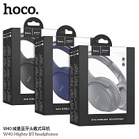 Наушники полноразмерные HOCO W40 Mighty, Bluetooth, 200 мАч, синий (1/60)