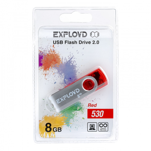 Флеш-накопитель USB  8GB  Exployd  530  красный (EX008GB530-R) фото 8