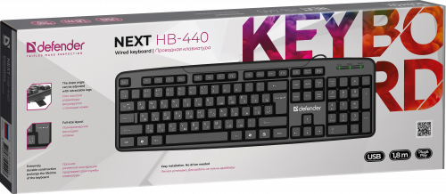 Клавиатура DEFENDER Next HB-440 RU, полноразмерная, черный (1/20) (45440) фото 4