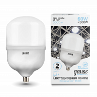 Лампа светодиодная GAUSS Elementary T160 60W 5600lm 6500K E27 1/6 (63236)