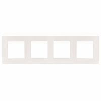 Рамка для розеток и выключателей ЭРА Серия 12 12-5104-01 на 4 поста, Сатин, белый (1/10/100)