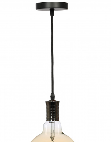 Светильник ЭРА подвесной накладной Подсветка декоративная цоколь Е27, провод 1 м, цвет жемчужно-черный (60/360) PL13 E27 - 2 PB фото 5