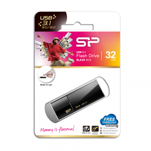 Флеш-накопитель USB 3.0  32GB  Silicon Power  Blaze B05  чёрный (SP032GBUF3B05V1K) фото 12