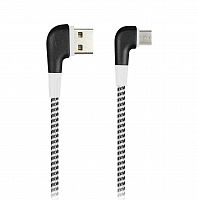 Кабель Smartbuy USB - MicroUSB SOCKS L-TYPE Черный, 2 А, 1 м (ik-12NSL black)