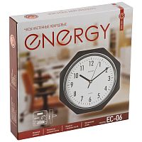 Часы настенные кварцевые ENERGY модель ЕС-06 восьмиугольные (1/20) (009306)