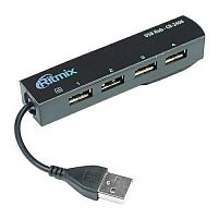 Разветвитель RITMIX CR-2406, черный, USB 2.0, 4 порта (1/80) (15119260)