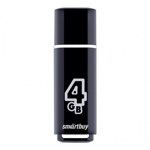 Флеш-накопитель USB  4GB  Smart Buy  Glossy  чёрный (SB4GBGS-K)